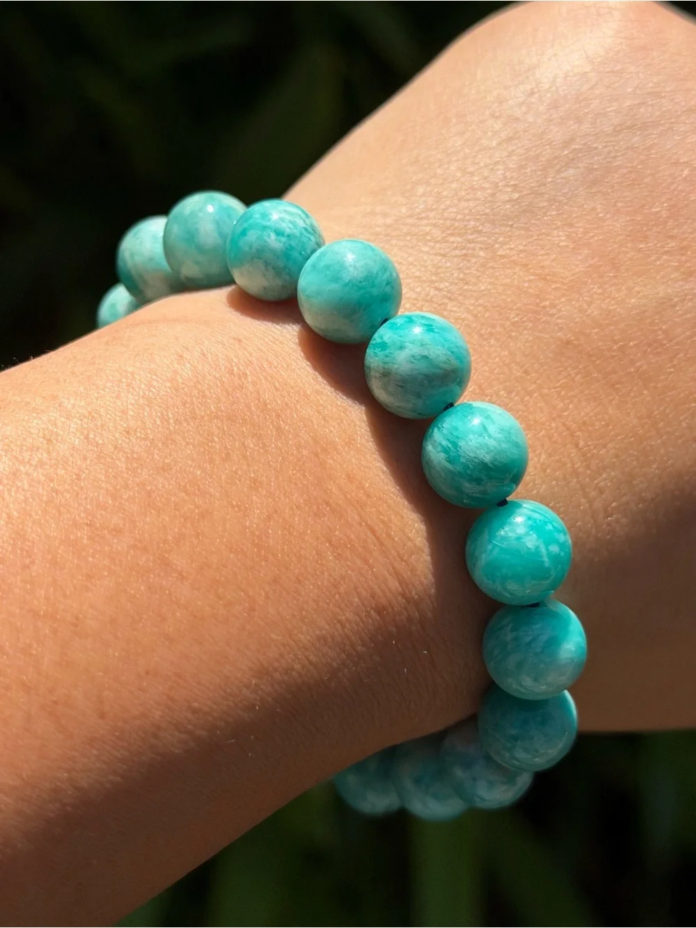10.5mm stretchabel natural Amazonite bracelet 2214